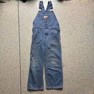 Round House Denim Youth Bib Overalls Size 10 Dark Blue Ranch Farm USA